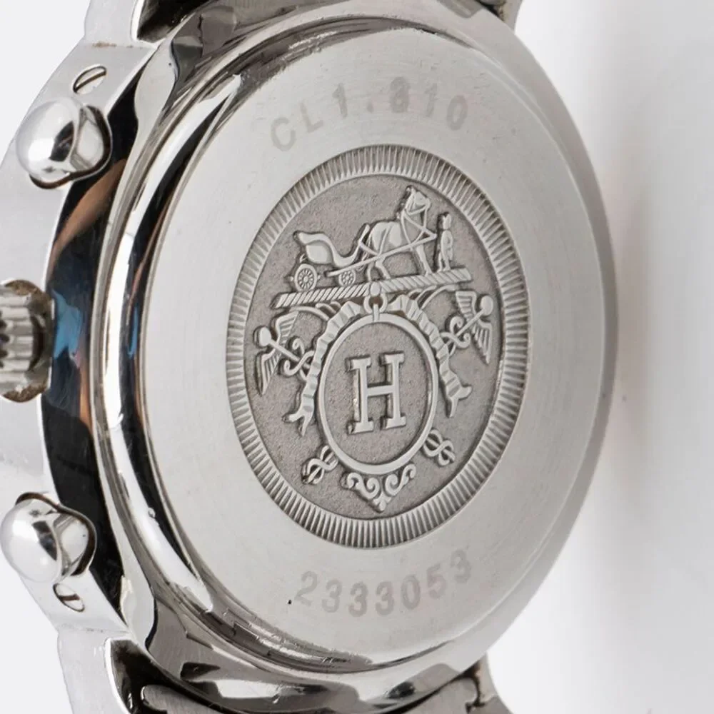 Hermes Stainless Steel Quartz Clipper Chronograph 31mm Watch